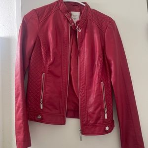 Guess red leather jacket
